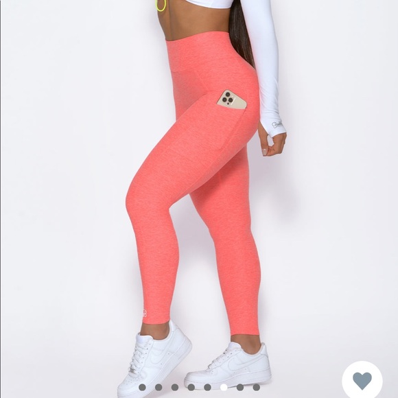 Bombshell Sportswear Curves Leggings - Coral - Picture 9 of 10